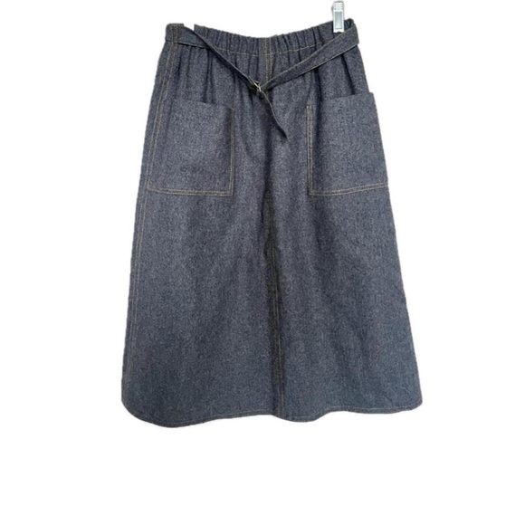 Grey Wool Midi Skirt - Picture 1 of 4